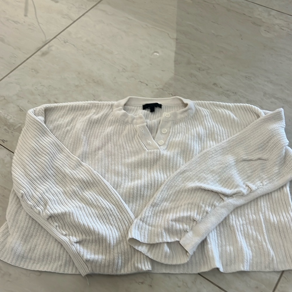 The Range White crapped sweater